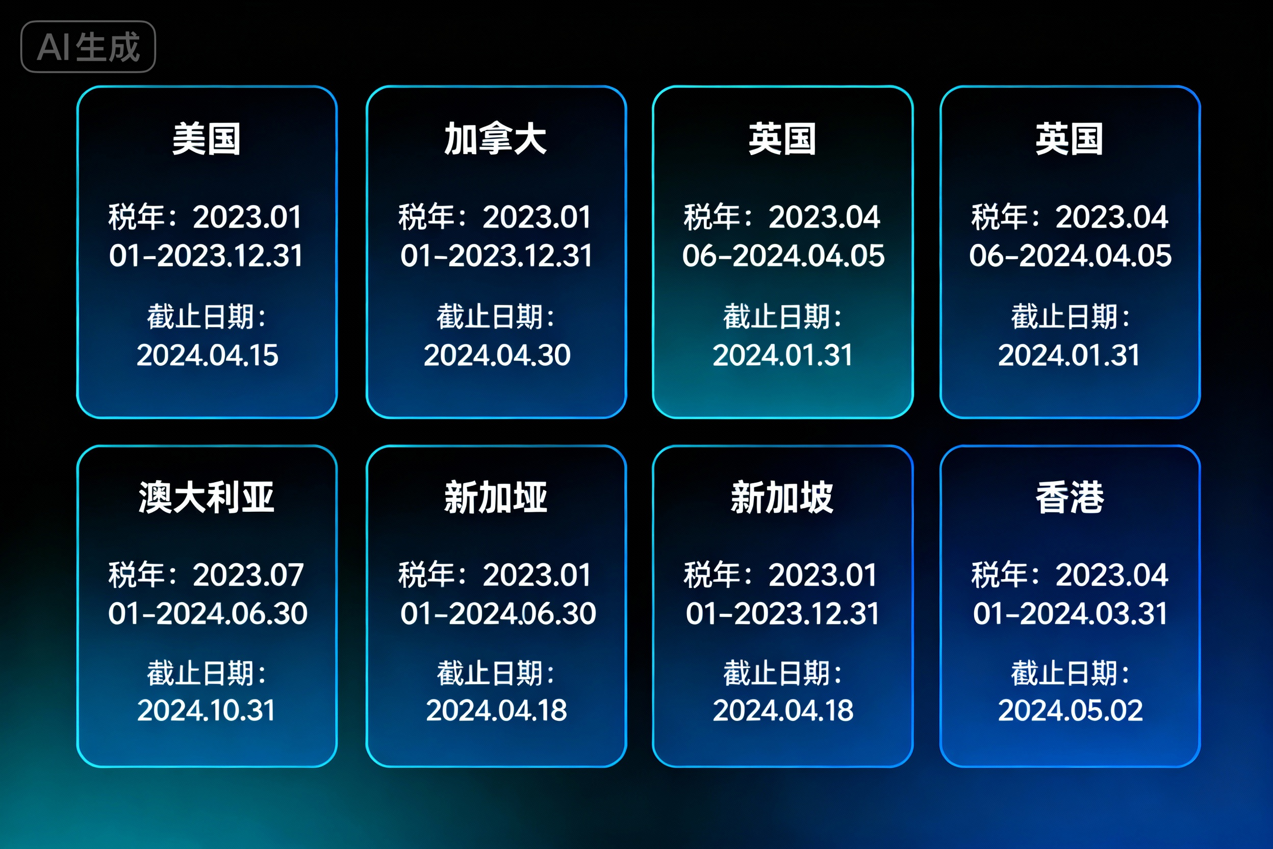 六国税年与截止日期时间线